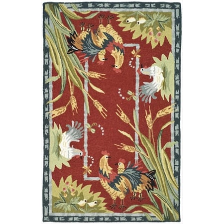 Safavieh 3 ft. 9 in. x 5 ft. 9 in. Small Rectangle Transitional Chelsea Burgundy Hand Hooked Rug HK56C-4